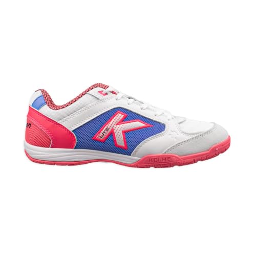 Chuteira Kelme Precision Lite Futsal Branca e Rosa