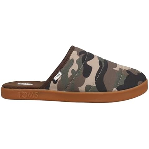 TOMS Men's Quilted Green Camo Slippers Cover