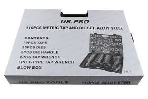 US PRO 110 szt. Metryczny zestaw kranów i matryc B2514