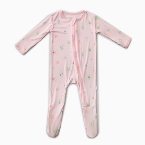 Image of Bamboo Little Soft Baby Footie Pajamas, Baby Clothes, Newborn Sleepers, 95% Viscose and 5% Spandex, 0-24 Months