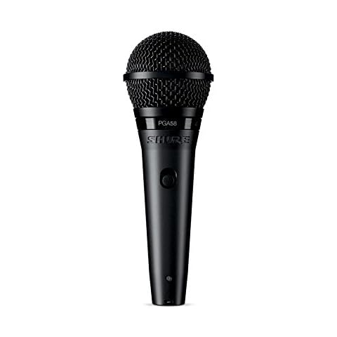 Shure PGA58 Dynamic Microphone - Handheld Mic for Vocals with Cardioid Pick-Up Pattern, Discrete On/Off Switch, Stand Adapter and Zipper Pouch (PGA58-XLR-E) Cover