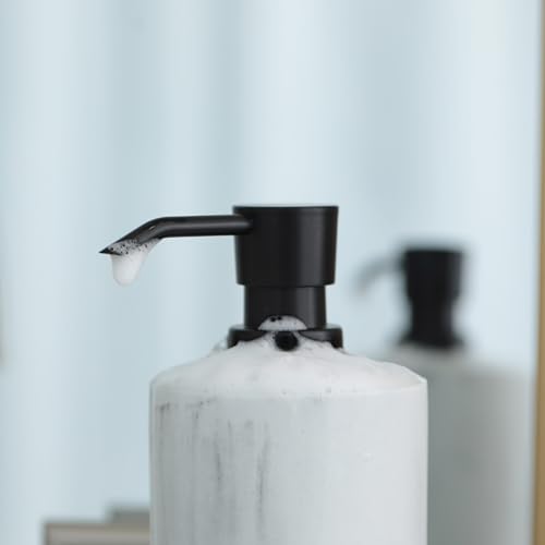 Essentra Home White Marble Soap Dispenser with Black Pump, Refillable Liquid Soap Dispenser for Bathroom & Kitchen. 16 Oz. Capacity. by Essentra Home - Used condition - Image 5