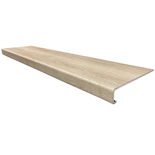 Step Solution Stair Treads And Filler Combo Kit - Vinyl Planks On Stairs - Match Home Depot Vinyl Floor Colors - Seamless Bullnose - 42" Length - Dusk Cherry Tread (2 Pack) #TOP4