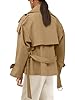Tankaneo Womens Cropped Trench Coat Casual Double ... #2