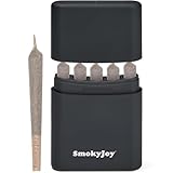Smell Proof Cigarette Holder Case, 5 Hole Single Holder Pre Roll Case, Rolled King Size Cone Storage Box Container, Black