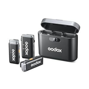 GODOX WEC Wireless Lavalier Microphone with Noise Cancellation, 656ft Transmission, 8H Battery Life Compact Wireless Lapel Microphone System for DSLR Cameras/iPhone/Android