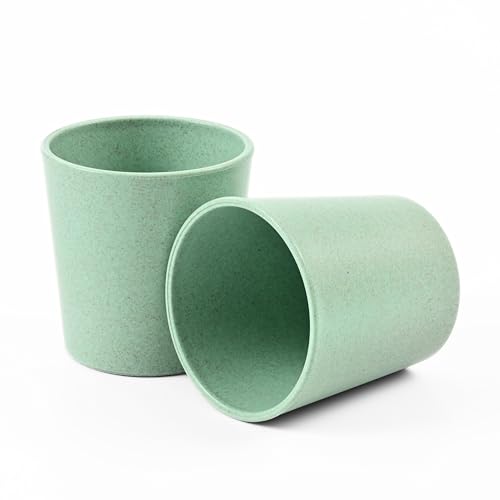 Image of Eha Earth-Friendly Unbreakable Drinking Glass Set of 2 for Water and Juice | 180 ml Each | Tumblers for Kids Made with Rice Husk Biocomposite| Microwave Safe | for Hot & Cold | Celeste