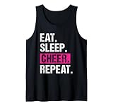Eat Sleep Cheer Repeat Cheerleader Cheerleading for Women Tank Top