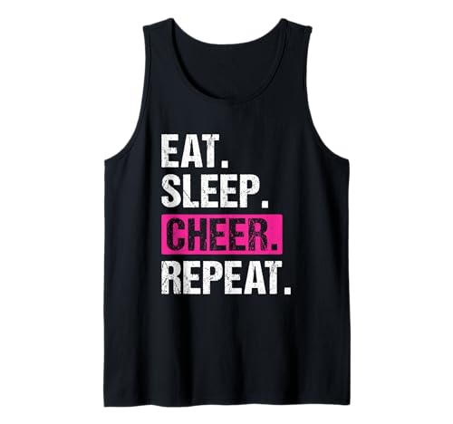 Eat Sleep Cheer Repeat Cheerleader Cheerleading for Women Tank Top