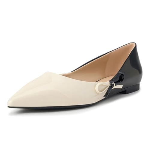 miss left Women Stylish Pointed Toe Slip on Ballet Flats Comfortable Insole Ballroom Dance Daily Office Shoes Size 4-16 US