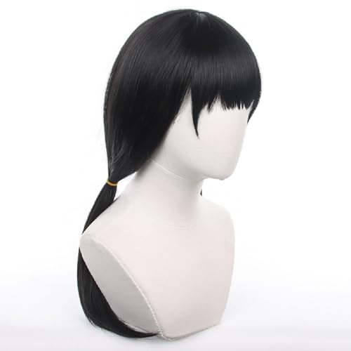 Image of Anime Wigs for Mitaka Asa Cosplay Wig - Black Pigtailss Resistant Synthetic Wig for Role Play with Wig Cap for Festival,Costume Party