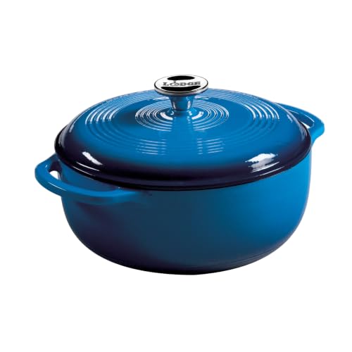 Lodge Essential Enamel Cast Iron Dutch Oven, 4.5 Quart, Caribbean Blue - image 1