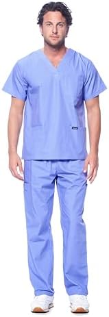 Dagacci Medical Uniform® Men's V-Neck Cargo Scrubs