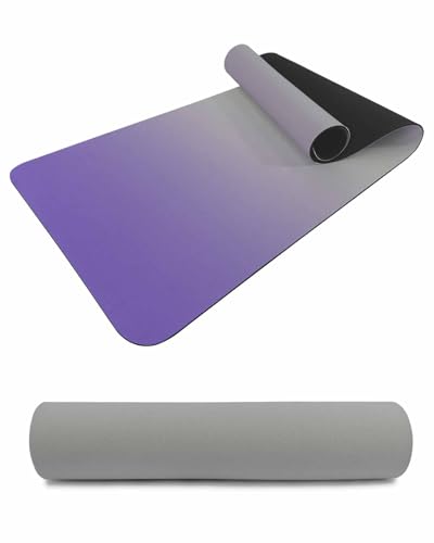 Debedcor Heat Proof Table Pads Waterproof Decorative, Violet Purple Gray Ombre Non-Slip Table Countertop Protector, Rustic Purple Gradient Insulation Mat for Kitchen Room, 40 x 12 Inches