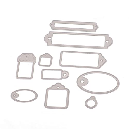 MenYiYDS 10 Stück Etikett Stanzformen Weihnachten Stanzschablone Schablonen Metall Prägeschablonen Album Scrapbooking für DIY Scrapbooking Album, Karten Kunst Basteln Cover