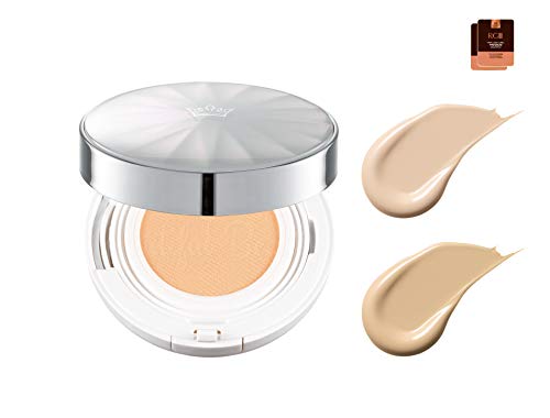 [J.ESTINA] Lucent Light Cushion foundation SPF 50+/PA+++ Long-lasting, high coverage/hydrating Healing Skincare Makeup for Oily Acne Sensitive Skin radiant and glowing - 0.42 oz (#23 Natural Beige)