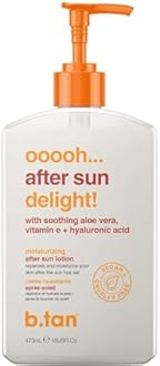 B.TAN After Sun Lotion | Ooooh Aftersun Delight - Aloe Vera & Hyaluronic Acid, Sun Burn Pure Skin Relief, Moisturizing, Soothing, Face & Body Cream, 16 Fl oz