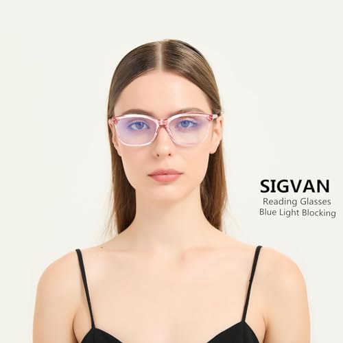 Image of SIGVAN Ladies Reading Glasses Blue Light Blocking Spring Hinge Fashion Pattern Print Eyeglasses for Women