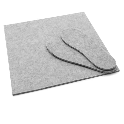 Glaciart One Wool Felt Insoles for Men, Women & Children – Cut to Size 12"x12"x1/4" Warm Boot Liners – Natural Wool Footbed for Cold Weather Comfort – Wool Liners for Boots, Eco-Friendly & Durable