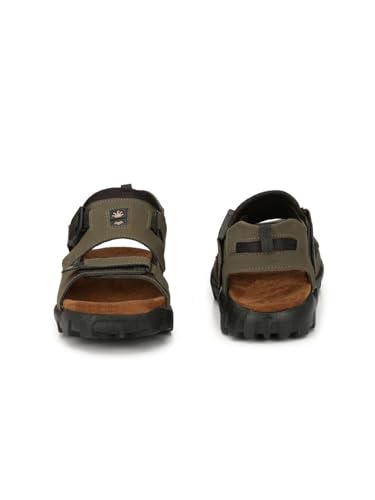 Image of Men's Suede Sports Sandals | Adjustable Strap Design | Lightweight Airmix Sole | Comfortable Sandals | Anti-Slip Casual Footwear | Green-10
