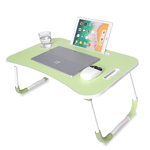unycos - Klappbarer Laptoptisch, Betttablett, Leseständer, Computertisch, Frühstückstablett, Beistelltisch | Tisch zum Arbeiten, Lernen, Frühstücken oder Filme Schauen (Grün ohne Schublade)