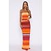 Goafuliy Womens Two Piece Skirt Outfits Sleeveless Bandeau Tops Floral Maxi Skirts 2 Pc Y2k Matching Going Out Sets Orange XL