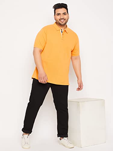 Image of Club York Men Cotton Blend Half Sleeve Polo Neck Solid Plus Size T-Shirt