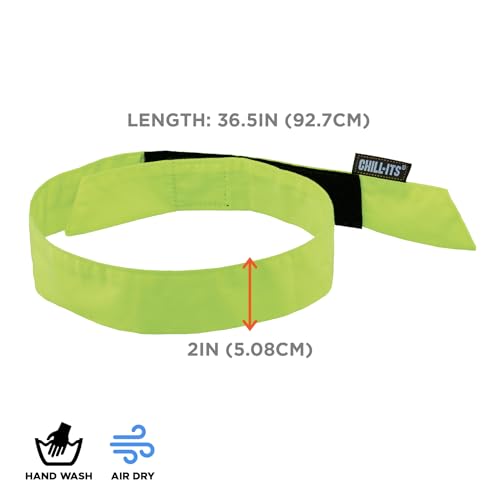 Image of Ergodyne Chill Its 6705 Cooling Bandana, Evaporative Polymer Crystals for Cooling Relief, Quick and Secure Fit