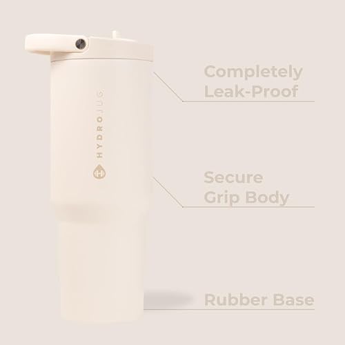 Miniatura 2 de HydroJug Sport - Botella de acero inoxidable con pajilla, aislada al vacío, a prueba de fugas, diseño ergonómico, reutilizable, apta para