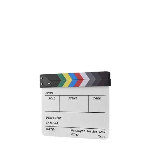 Clap de cinéma réinscriptible et sonore en acrylique blanc pour film et TV