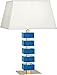 Robert Abbey 176 Jonathan Adler Monaco - One Light Table Lamp, Lacquered Natural Brass/Turquoise Crystal Finish with Off-White Silk Shade