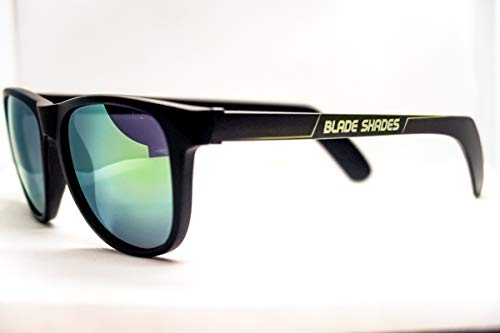 Blade Shades Sports Sunglasses, Original Hockey Stick 100% UV Protection Sunglasses for Men, Women, Kids (Yellow/Black, Yellow Mirror)