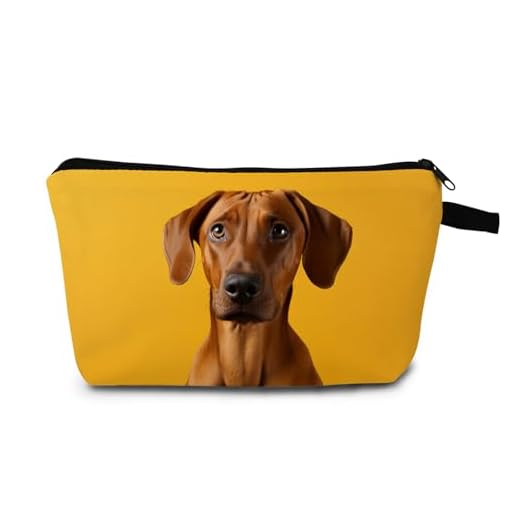 MoCaliduccious Rhodesian Ridgeback Dog Makeup Bag for Women Travel Cosmetic Organizer Bag Teacher Appreciation Gifts Small Zipper Toiletry Bag
