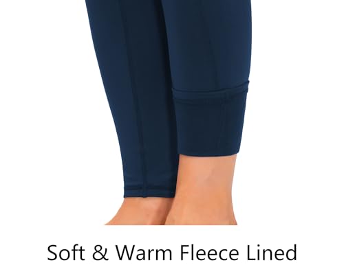 Image of THE GYM PEOPLE Thick High Waist Yoga Pants with Pockets, Tummy Control Workout Running Yoga Leggings for Women