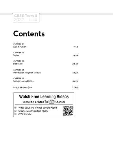 Image of Arihant CBSE Computer Science Term 2 Class 11 for 2022 Exam (Cover Theory and MCQs) (Old Edition)