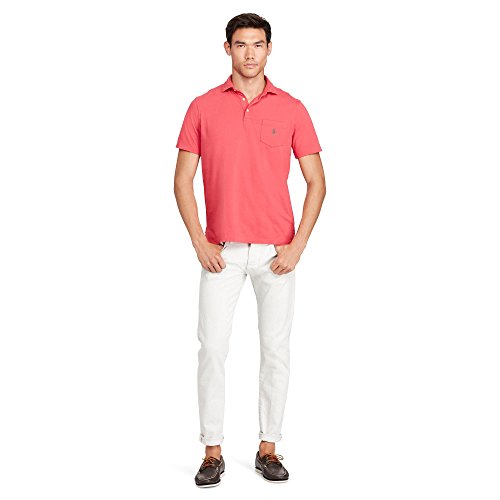 POLO RALPH LAUREN Mens Knit Custom Fit Polo Red XL, Sunrise Red at