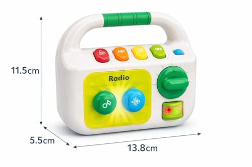 Image of Brand Conquer Baby Musical Toy for 1+ Year, Interactive Learning with Lights & Sounds, Educational ABC Numbers Shapes Songs Toy, Portable Toy Early Development Gift for Boys & Girls (Radio)