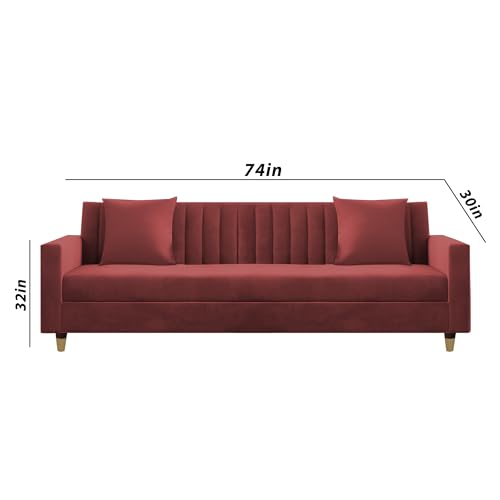 Image of Casaliving Garcia 3+2+1 Seater Sofa Set for Living Room (Maroon Colour) Premium Fabric Sofa