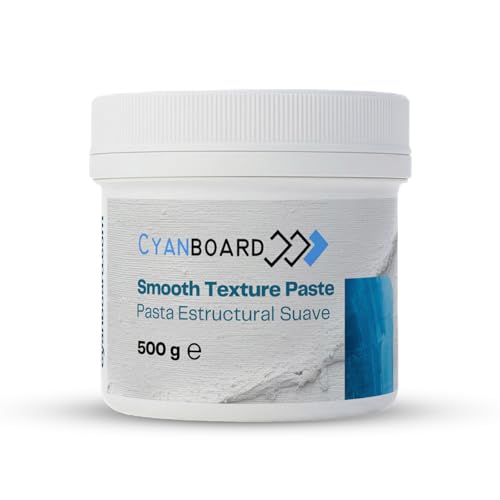 Cyanboard Strukturpaste Glatt 500 g weiße Paste für Acrylmalerei Leinwand Mixed Media Basteln und Dekoration ideal für Relief- und Struktureffekte