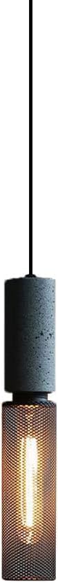 Suspension moderne en béton gris et métal noir avec douille E27 pour intérieur