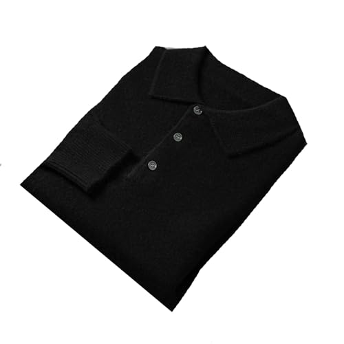 Hgvcfcv Men Soft Knitwear Turn-Down Collar Cashmere Sweater Pullover Men Collared Pullover Sweater