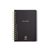 DesignWorks Ink Textured Twin Wire Notebook, Black, 6 x 8.25 in