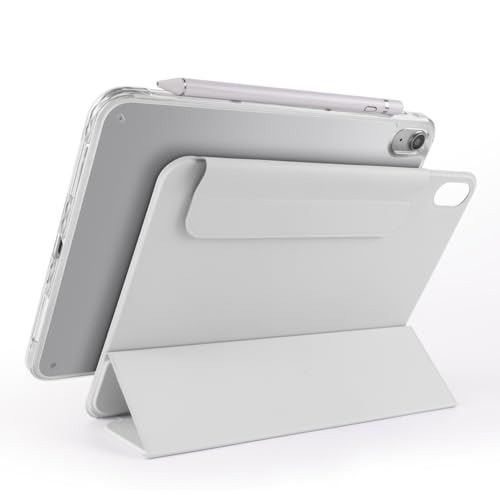 Étui iPad Air 4e génération gris anti-choc avec coque silicone transparent amovible