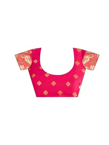 Satrani Women's Silk Paithani Jacquard Weaving Saree with Unstitched Blouse Piece