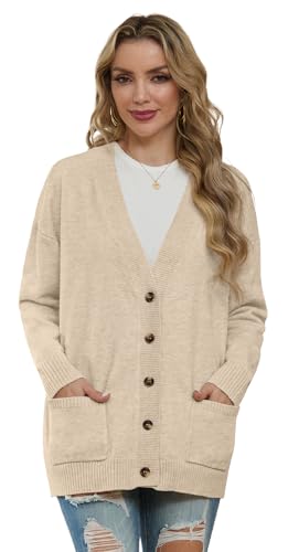 Image of GRECERELLE Women's 2025 Fall Cardigan Sweaters Oversized Open Front Button Knit Outwear Coats with Pockets