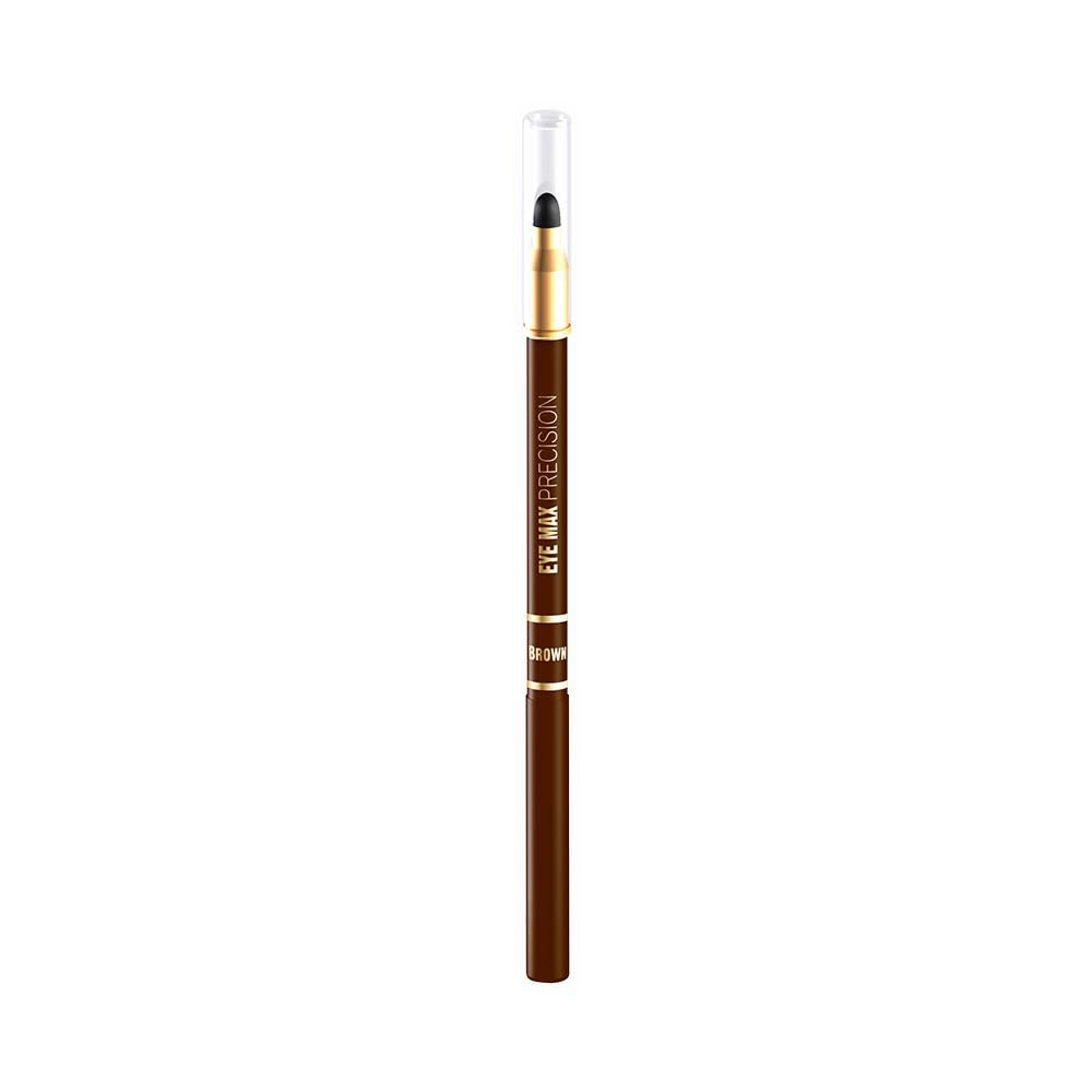 Eveline Cosmetics Eye Max Precision Automatic Eye Pencil with Sponge - Brown | Versatile Eyeliner for Natural & Dramatic Looks