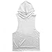 SZKANI Mens Sleeveless Hoodie Fitness Vest Bodybuilding Stringers Workout Tank Tops(1#White(no Skull),XXL)