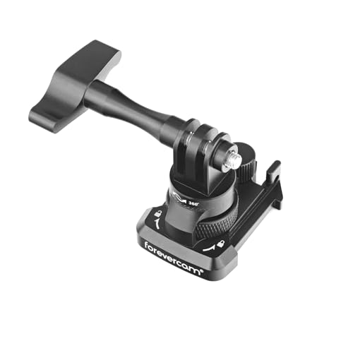 Image of Forevercam 360Rotate Aluminum Helmet Mount for Gopro Hero 13 12 11 10 9 8 DJI Osmo Insta360 AKASO and Other Action Camera Quick Release Buckle Clip Basic Base Mount
