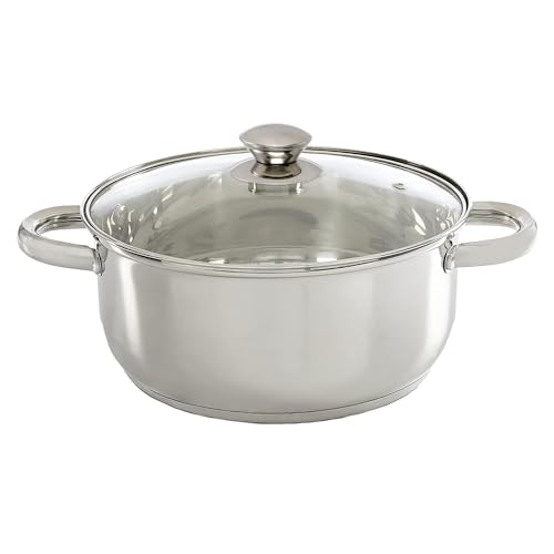 Ecolution Stainless Steel Stock Pot, Encapsulated Induction Ready Cooking Pot with Glass Lid, Oven...