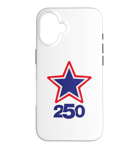 �A�����J 250 ���b�h �z���C�g �u���[ �X�^�[ �f�U�C�� �X�}�z�P�[�X iPhone 16 �p
